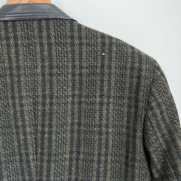 Vintage Trek Plaid Preppy Academia Blazer Jacket Shacket Oversized L XL Leather - Picture 6 of 15
